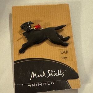 Mark Shields Black Labrador Brooch Pewter
